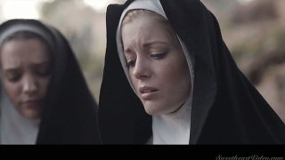 Two sinful nuns are licking each others pussies for the first time 